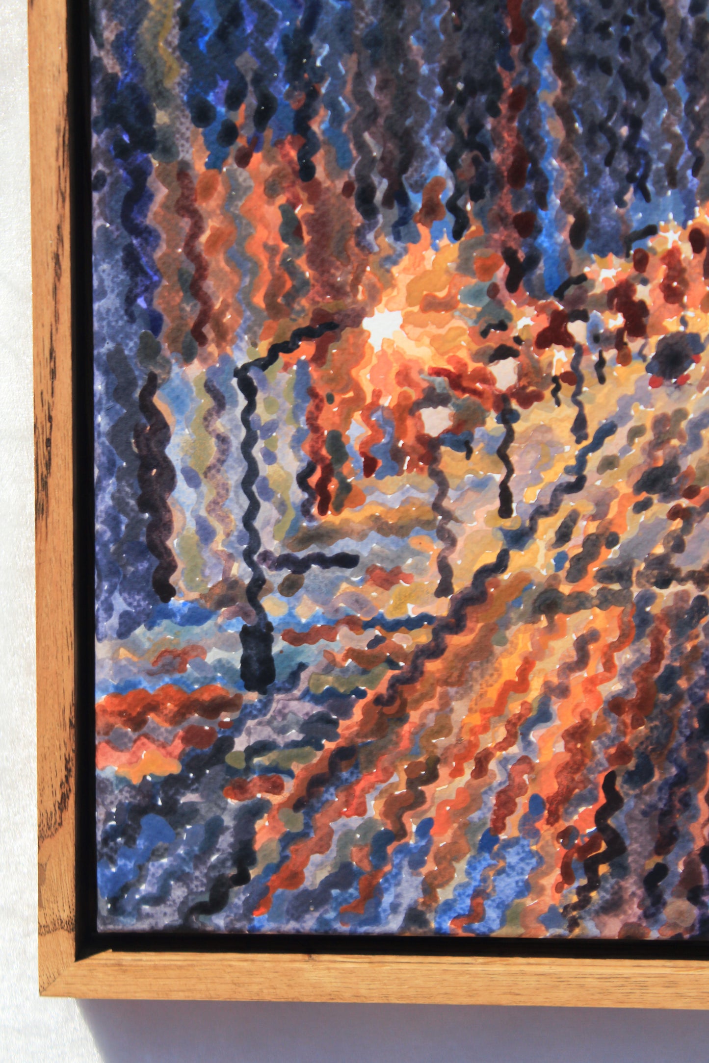 Rainy Night in New York Framed Watercolor Artwork