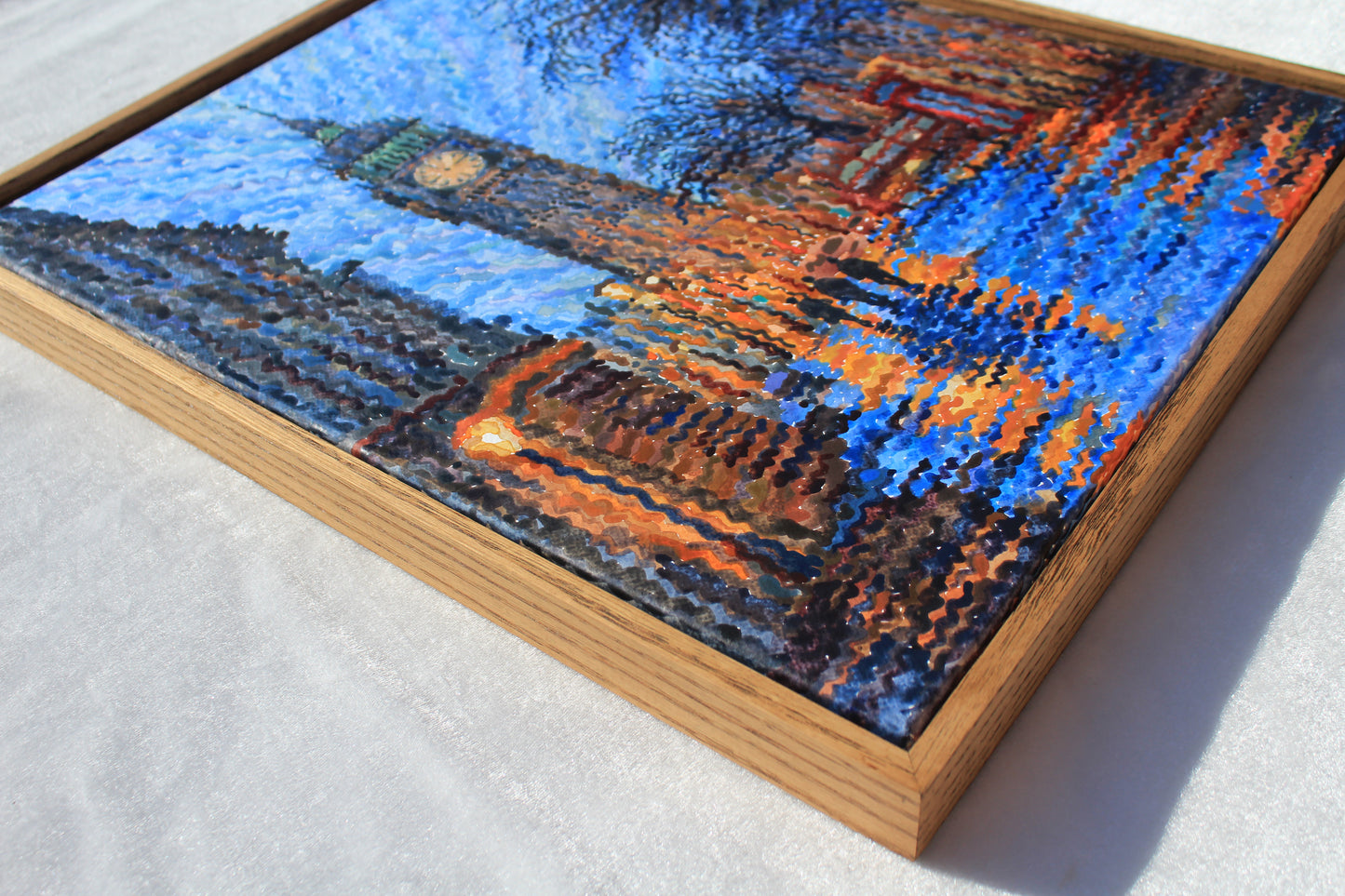 Elizabeth Tower in London Framed Watercolor Artwork