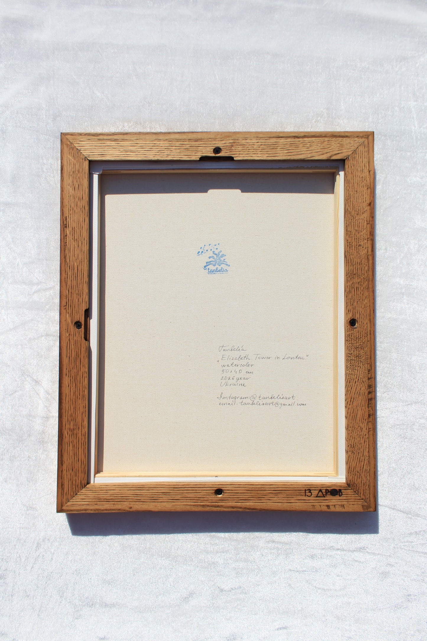 Elizabeth Tower in London Framed Watercolor Artwork