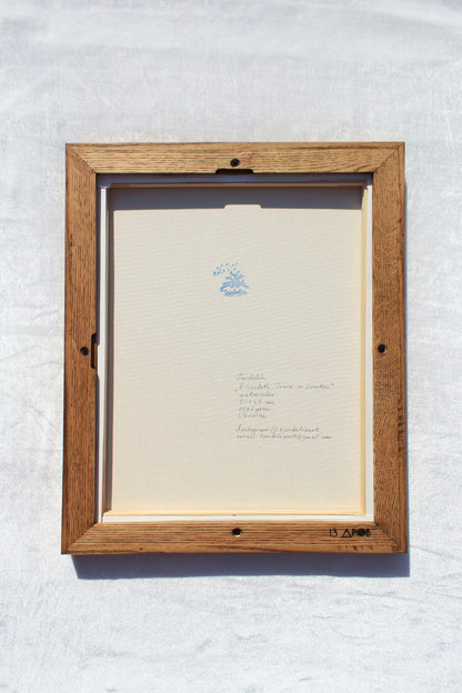 Elizabeth Tower in London Framed Watercolor Artwork