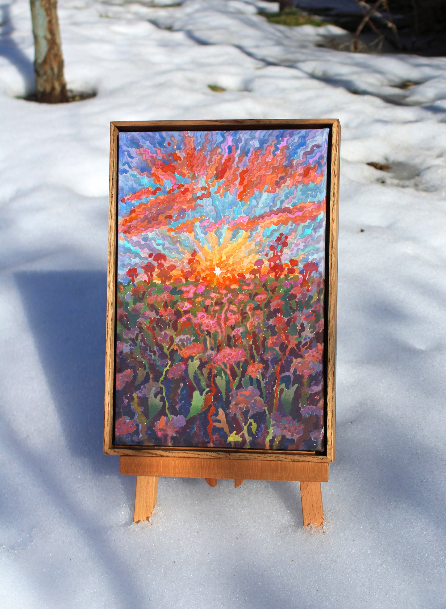 Buckwheat field Framed Watercolor Artwork