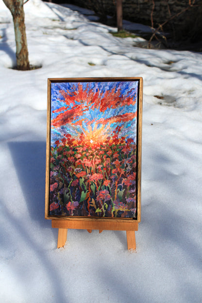 Sunset in the Buckwheat field Watercolor Print