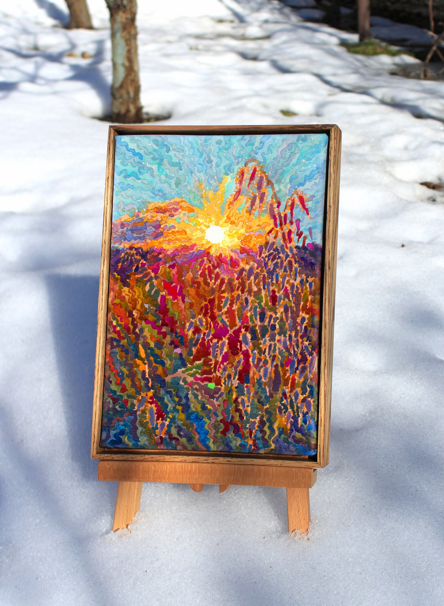 Oat Panicles Watercolor Framed Artwork
