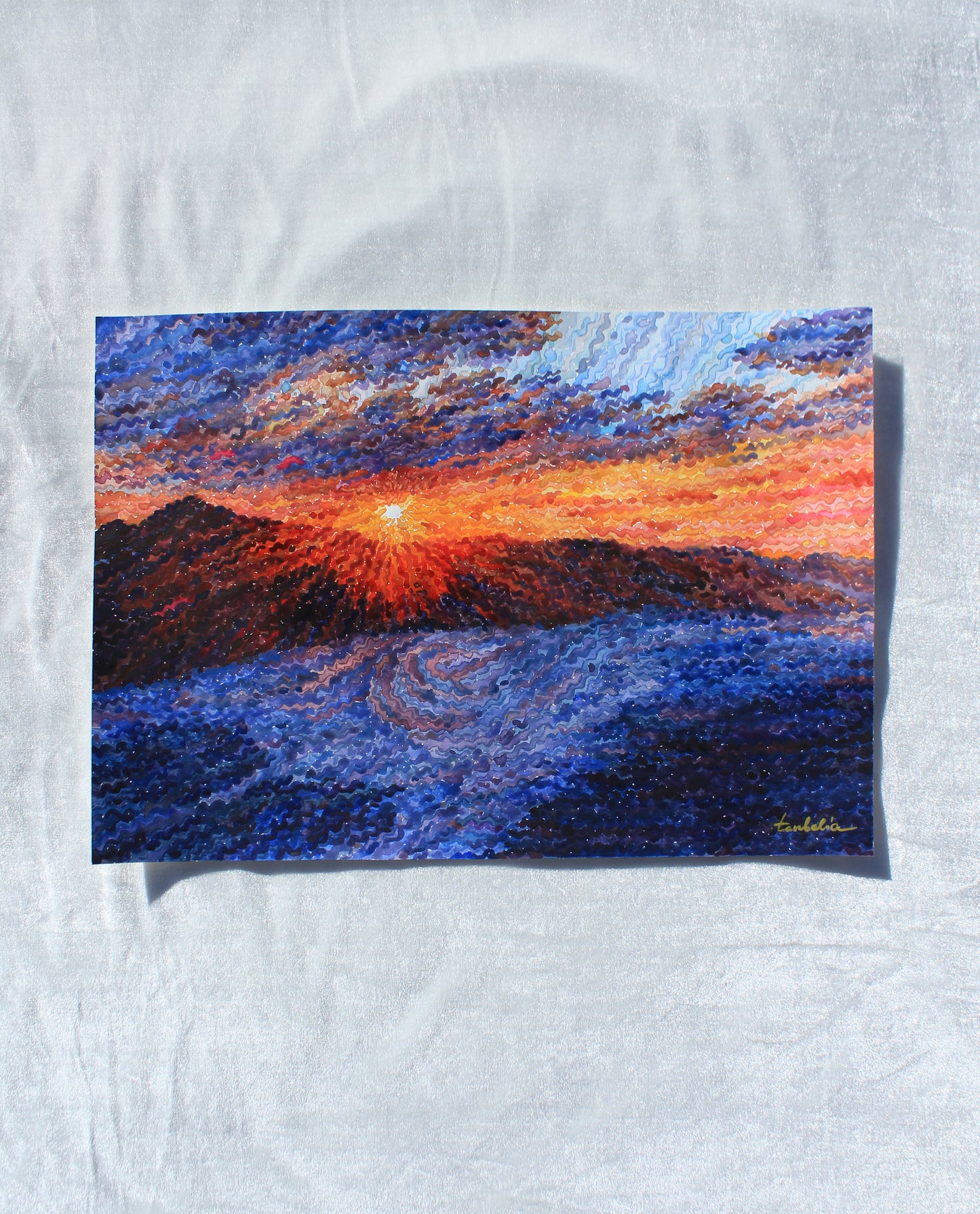 Death Valley National Park Watercolor Painting by Tanbelia