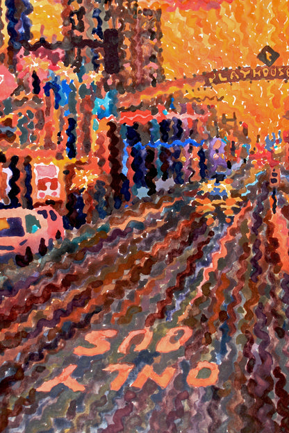 Playhouse Square in Cleveland Watercolor Painting by Tanbelia