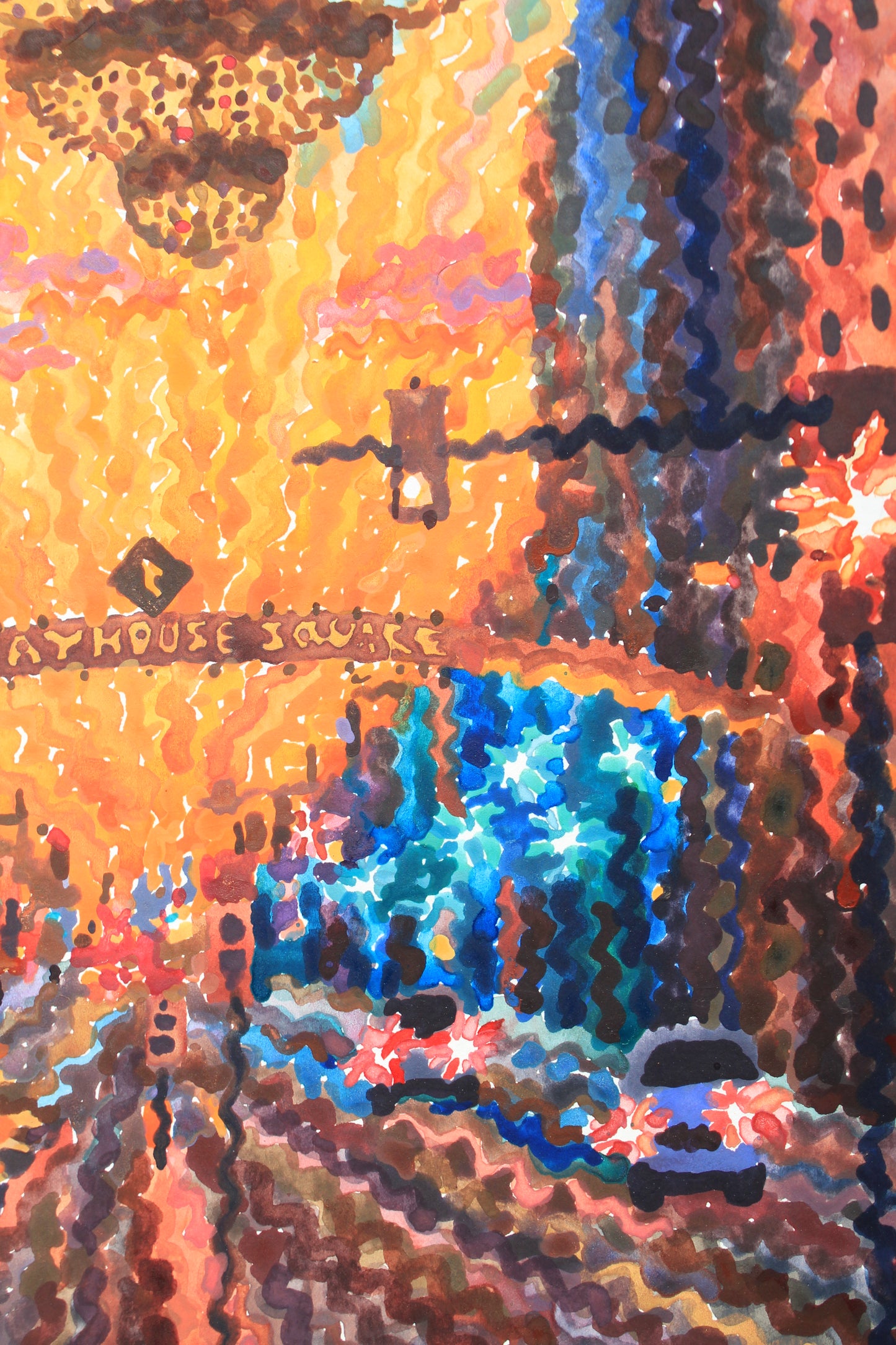 Playhouse Square in Cleveland Watercolor Painting by Tanbelia