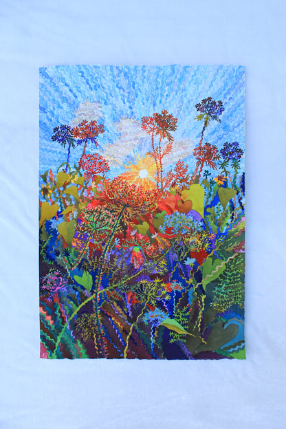 Falcaria Flowers Watercolor Painting by Tanbelia