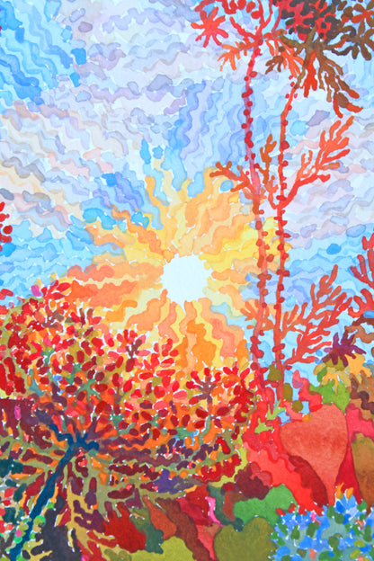 Falcaria Flowers Watercolor Painting by Tanbelia