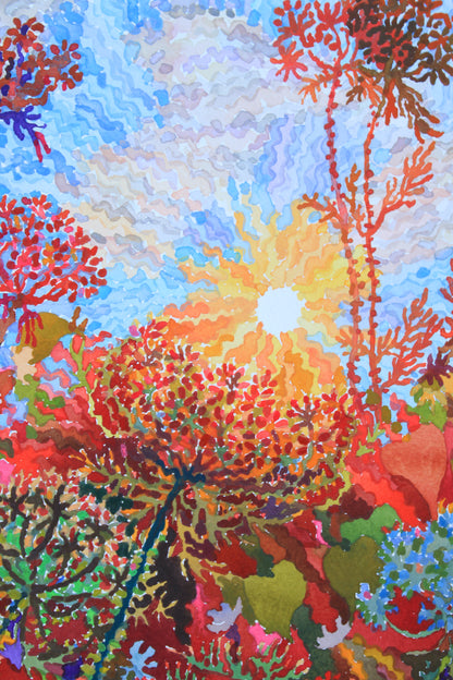 Falcaria Flowers Watercolor Painting by Tanbelia