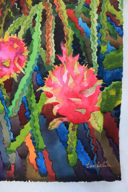 Dragon Fruit Watercolor Print