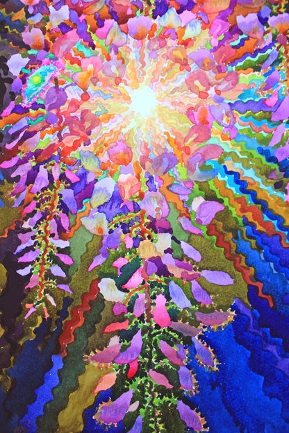 Wisteria Watercolor Painting by Tanbelia