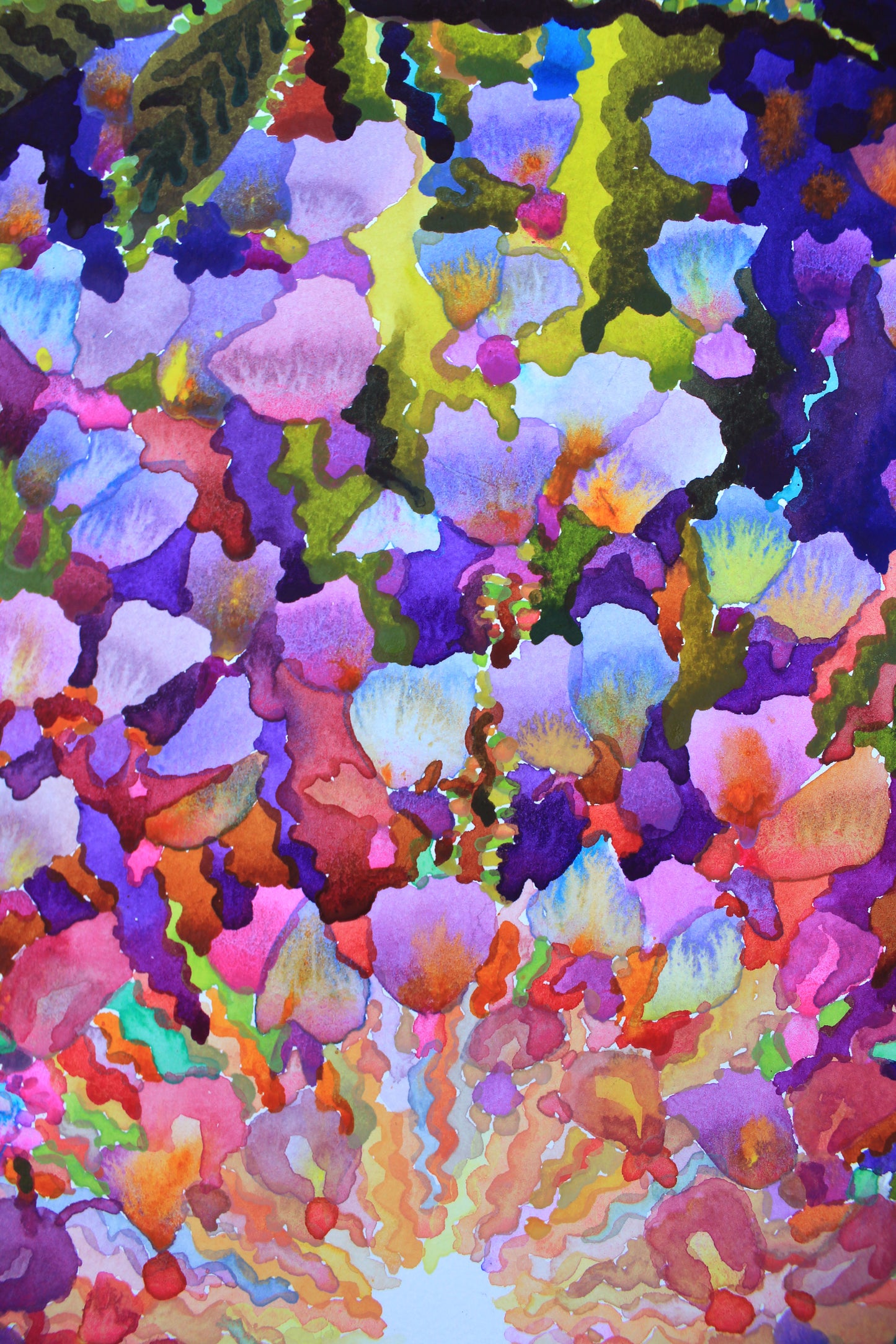 Wisteria Watercolor Painting by Tanbelia