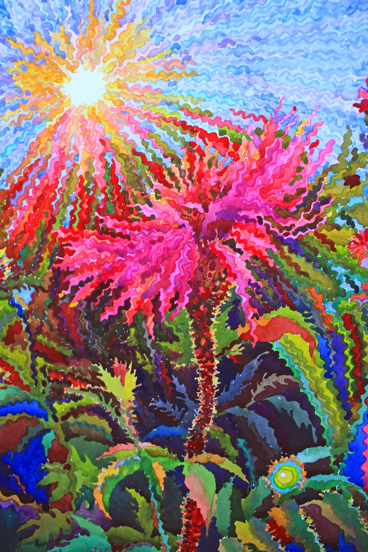 Pink Cornflower Watercolor Print