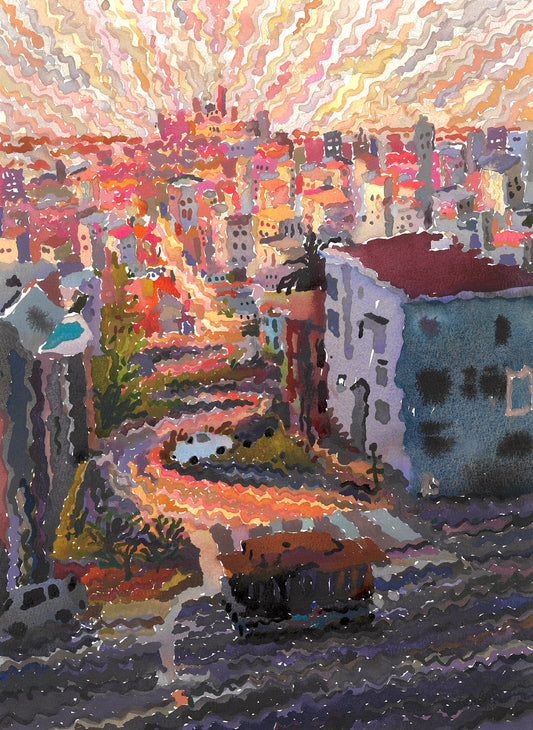 Lombard Street in San Francisco Print by Tanbelia