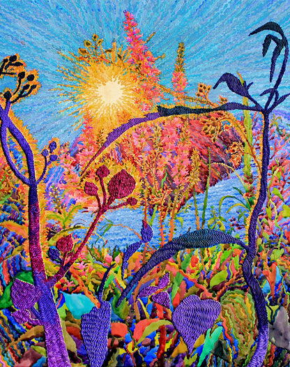 Extra Large Lythrum Salicaria Flowers Painting by Tanbelia