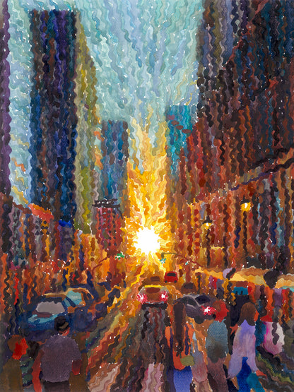 Manhattan Watercolor Painting by Tanbelia