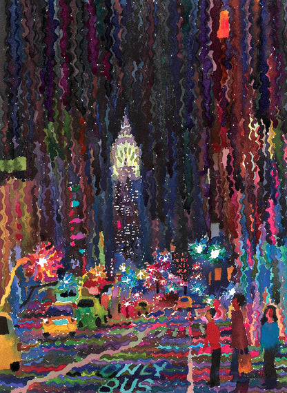 New York City Watercolor Painting by Tanbelia