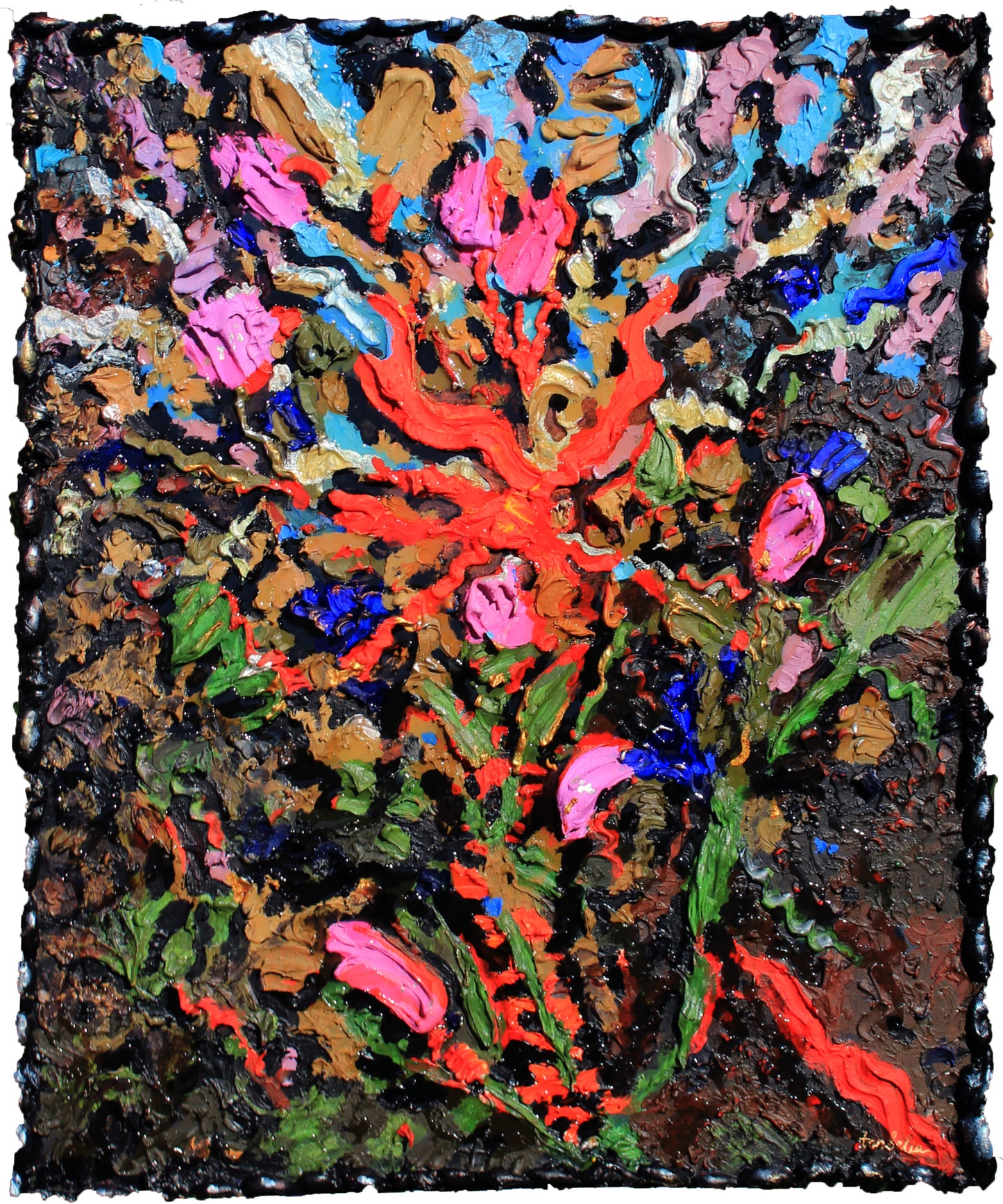 Milk Thistle Acrylic Painting by Tanbelia