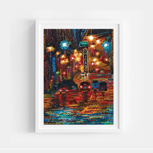 Chicago Watercolor Painting by Tanbelia