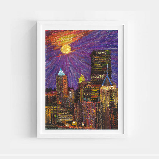 Pittsburgh Watercolor Painting by Tanbelia