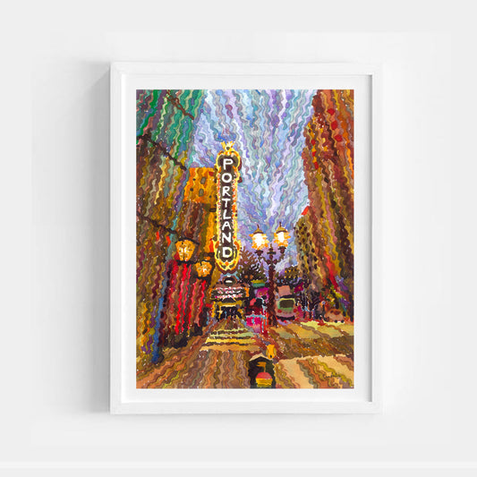 Portland Watercolor Painting by Tanbelia