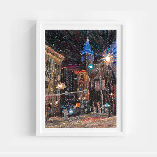 Cleveland Watercolor Painting by Tanbelia
