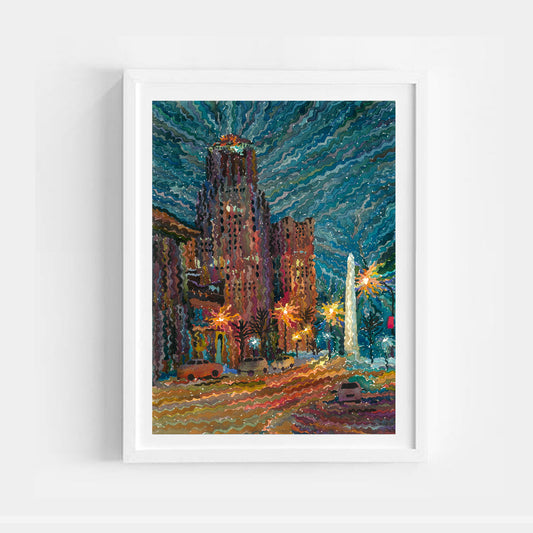 Buffalo City Hall Watercolor Painting by Tanbelia