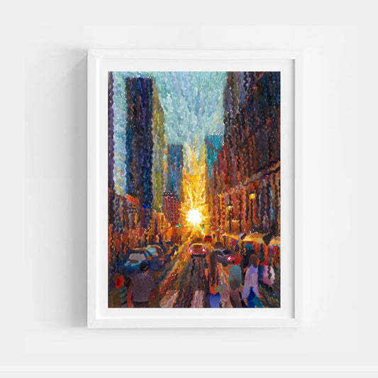 Manhattan Watercolor Painting by Tanbelia