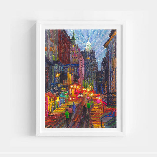 Bourbon Street in New Orleans Watercolor Painting by Tanbelia