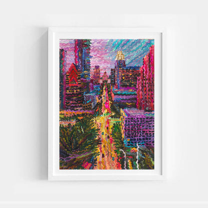 Downtown Austin Watercolor Painting by Tanbelia