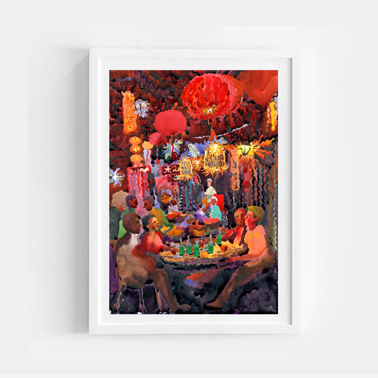 Hong Kong City Watercolor Painting by Tanbelia