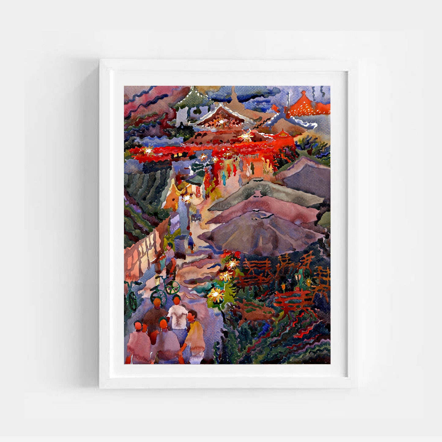 Beijing City Watercolor Painting by Tanbelia