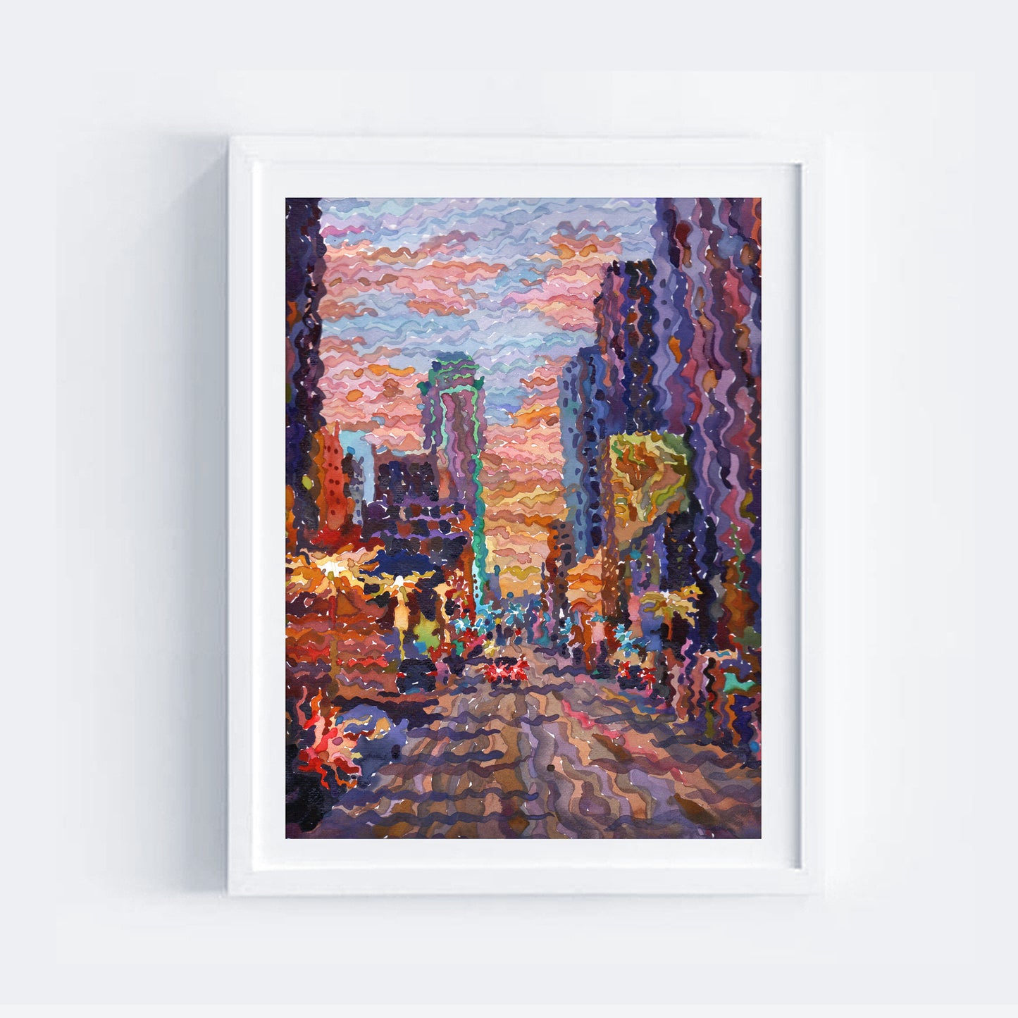Dallas City Watercolor Painting by Tanbelia