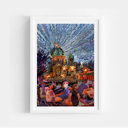 Berlin City Watercolor Painting by Tanbelia