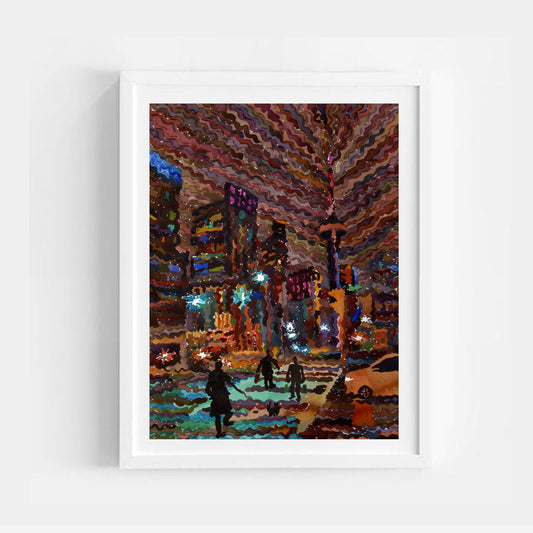 Toronto City Watercolor Painting by Tanbelia