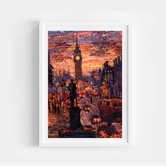 London City Watercolor Painting by Tanbelia