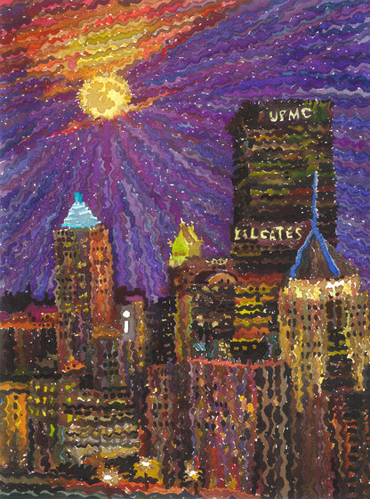 Pittsburgh Watercolor Painting by Tanbelia