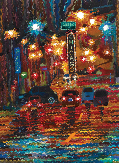 Chicago Watercolor Painting by Tanbelia