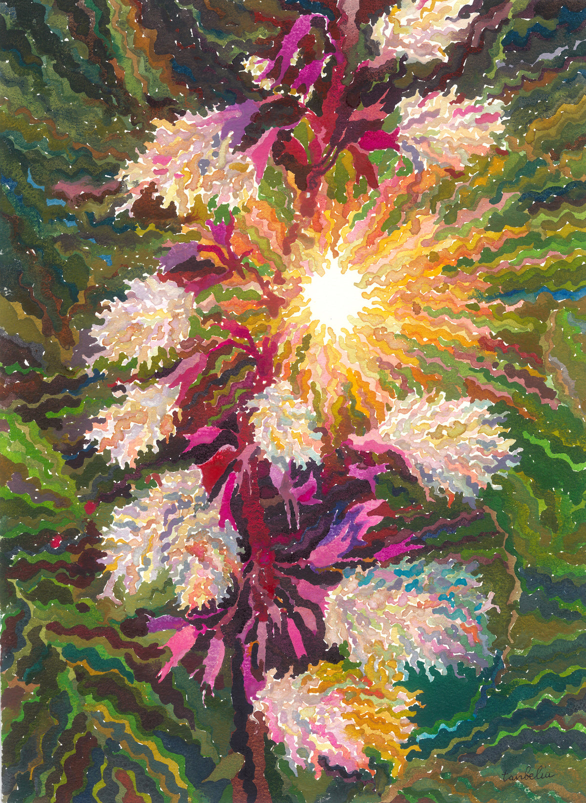 Sage Plant Watercolor Painting by Tanbelia