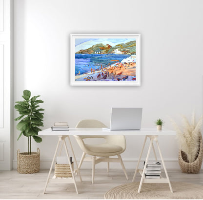 Bright Beach Landscape Painting by Tanbelia