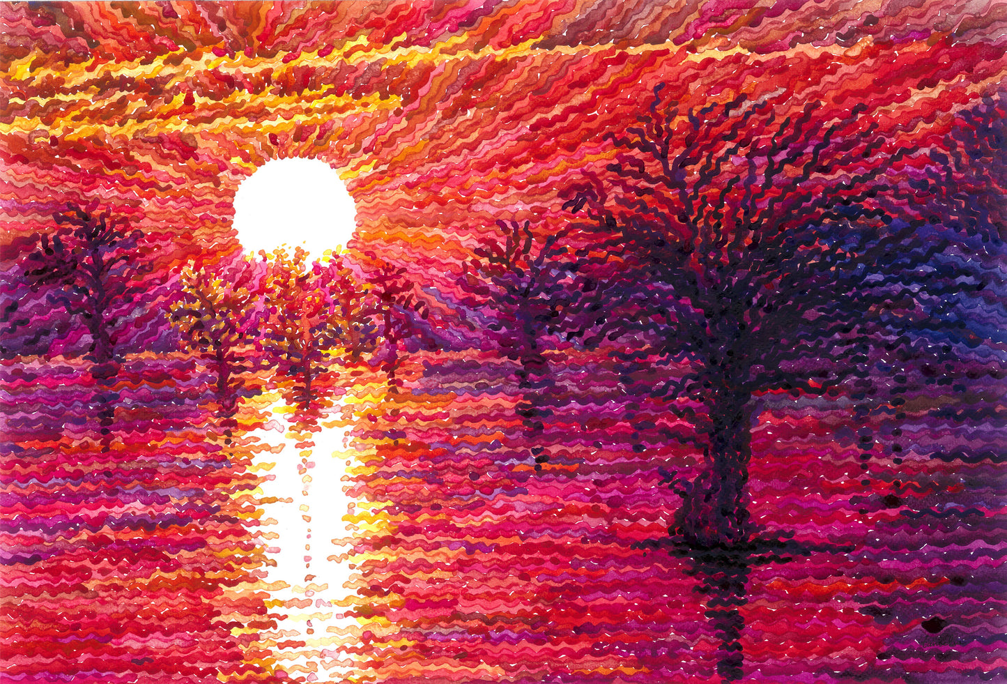 Caddo Lake State Park Watercolor Original Painting by Tanbelia
