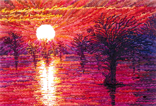 Caddo Lake State Park Watercolor Original Painting by Tanbelia