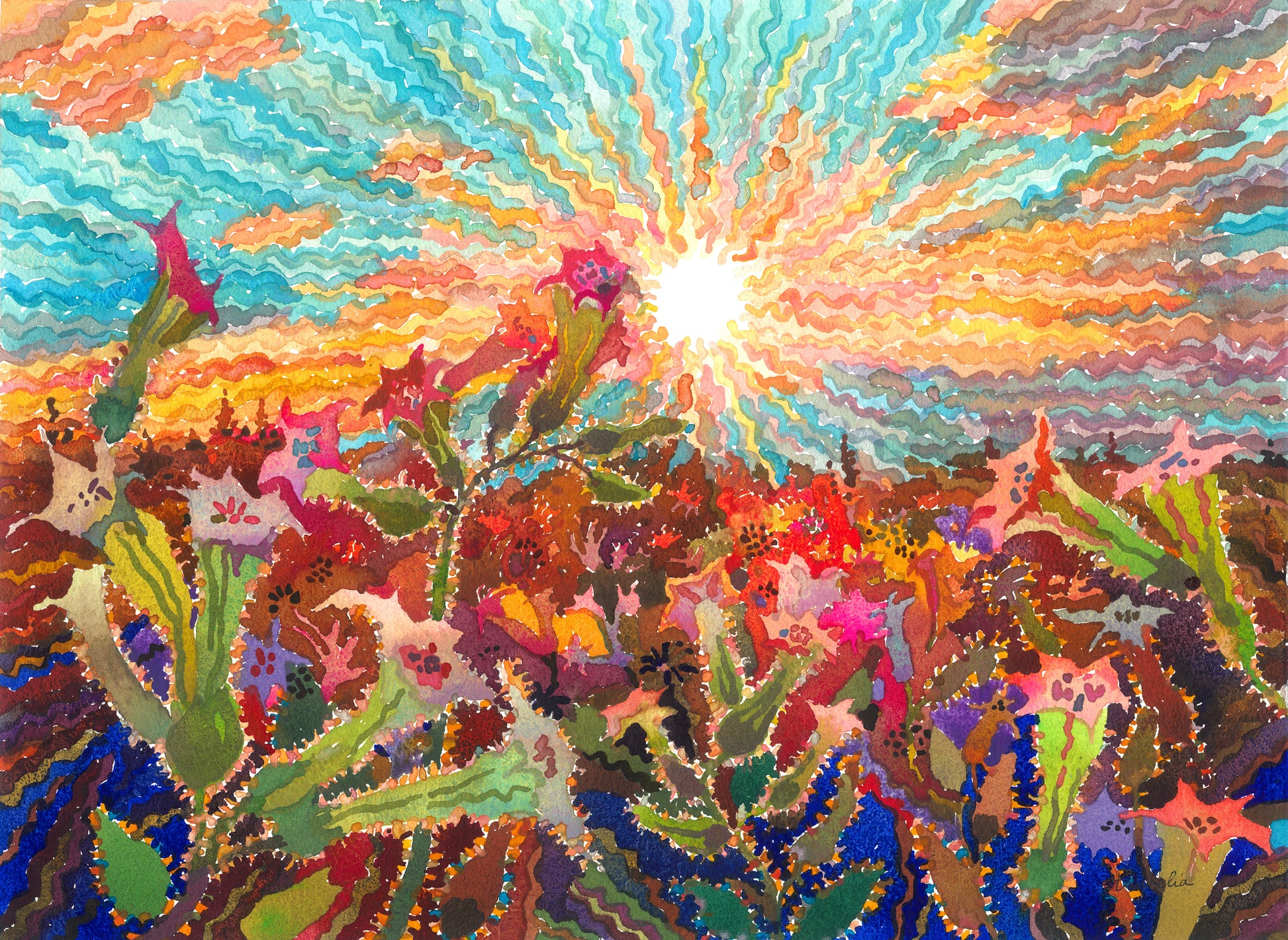 tobacco plant art Pink Nicotiana Flowers watercolour painting. Painting by Kate Kono Tobacco Plant BROOKS THOMAS