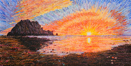 Morro Rock and the Beach Watercolor Original Painting. Commissioned.