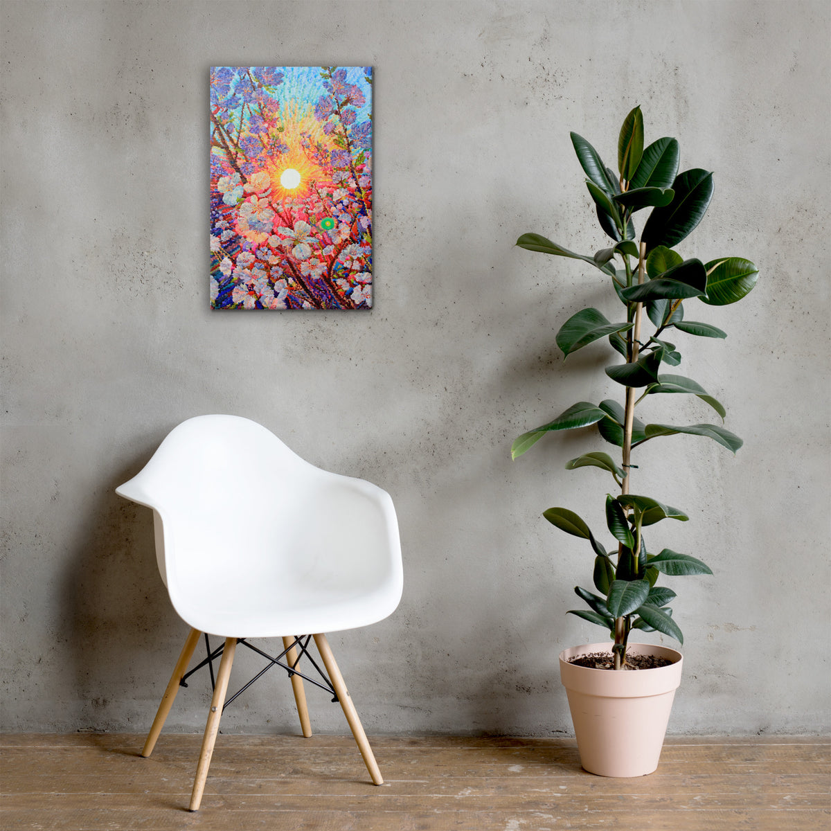 Canvas Print of Cherry Blossom Watercolor