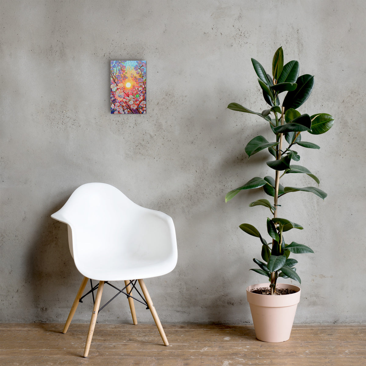 Canvas Print of Cherry Blossom Watercolor