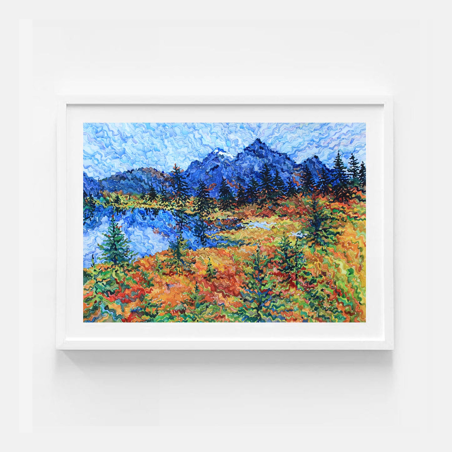 North Cascades National Park Watercolor Print by Tanbelia