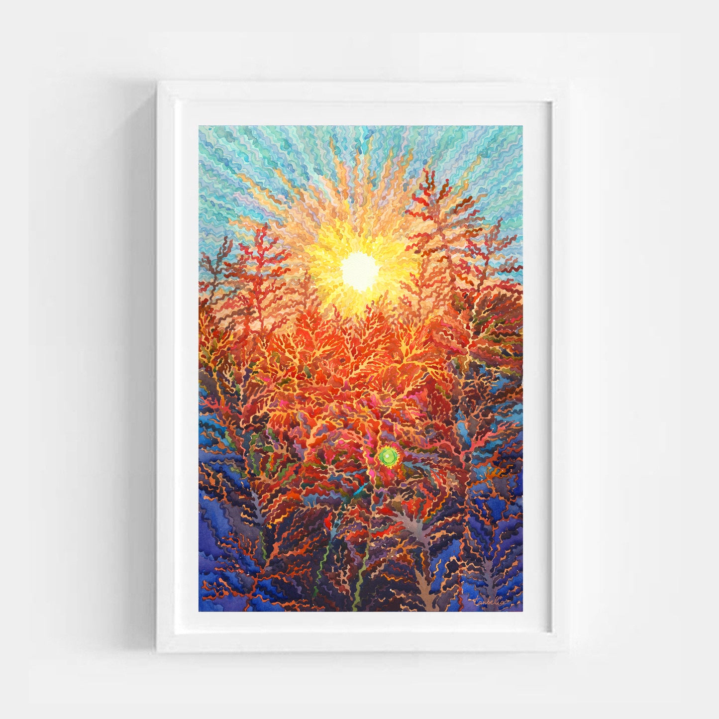 Countryside Sunset Watercolor Print