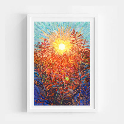 Countryside Sunset Watercolor Print