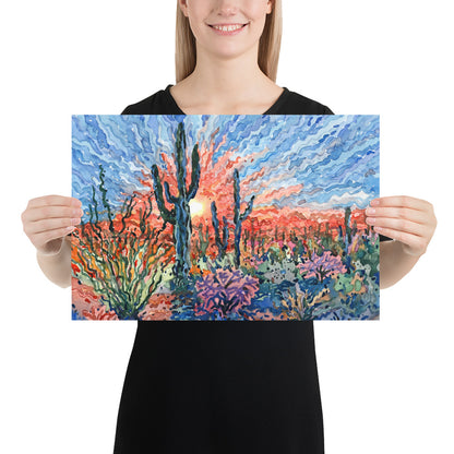 Arizona Cactus Saguaro National Park Print by Tanbelia